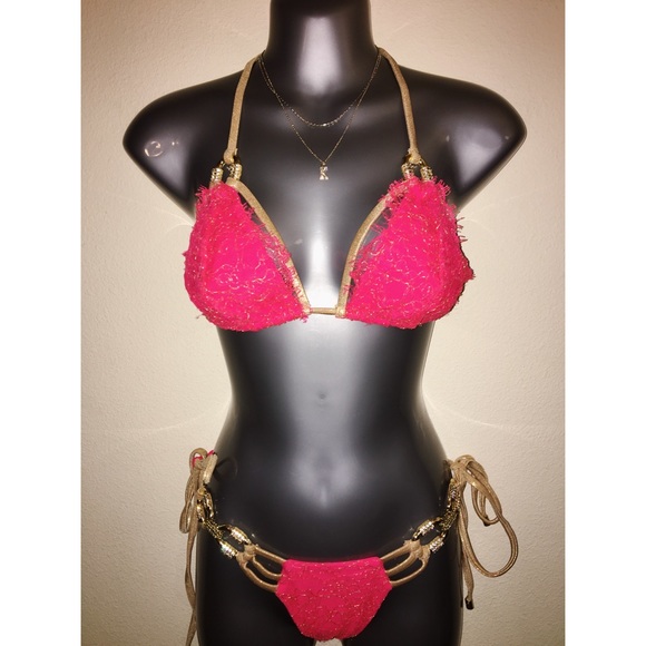 Beach Bunny Other - HOT PINK AND GOLD BIKINI